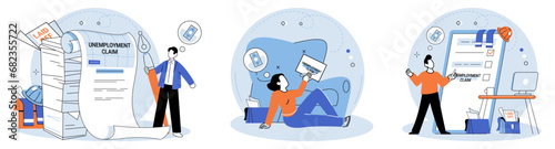 Unemployment. Vector illustration. Stagnation in job market can contribute to feelings hopelessness and despair The unemployment metaphor illustrates struggle individuals searching for work Melancholy