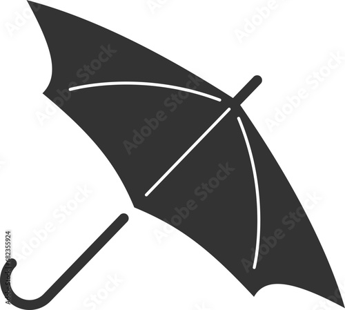 Umbrella icon vector. Rain protection. Concept for insurance company. Black and white silhouette flat design