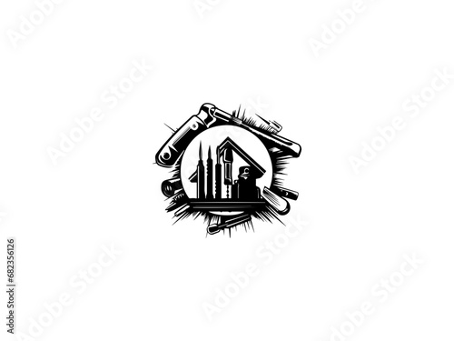 Construction logo design premium vector, vector and illustration,