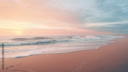 A tranquil empty beach at dawn AI generated illustration