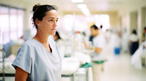 infirmière en blouse blanche dans les locaux d'un hôpital
