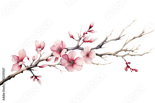 Watercolor of Tropical spring floral green leaves and flowers elements isolated on transparent png background, bouquets greeting or wedding card decoration.
