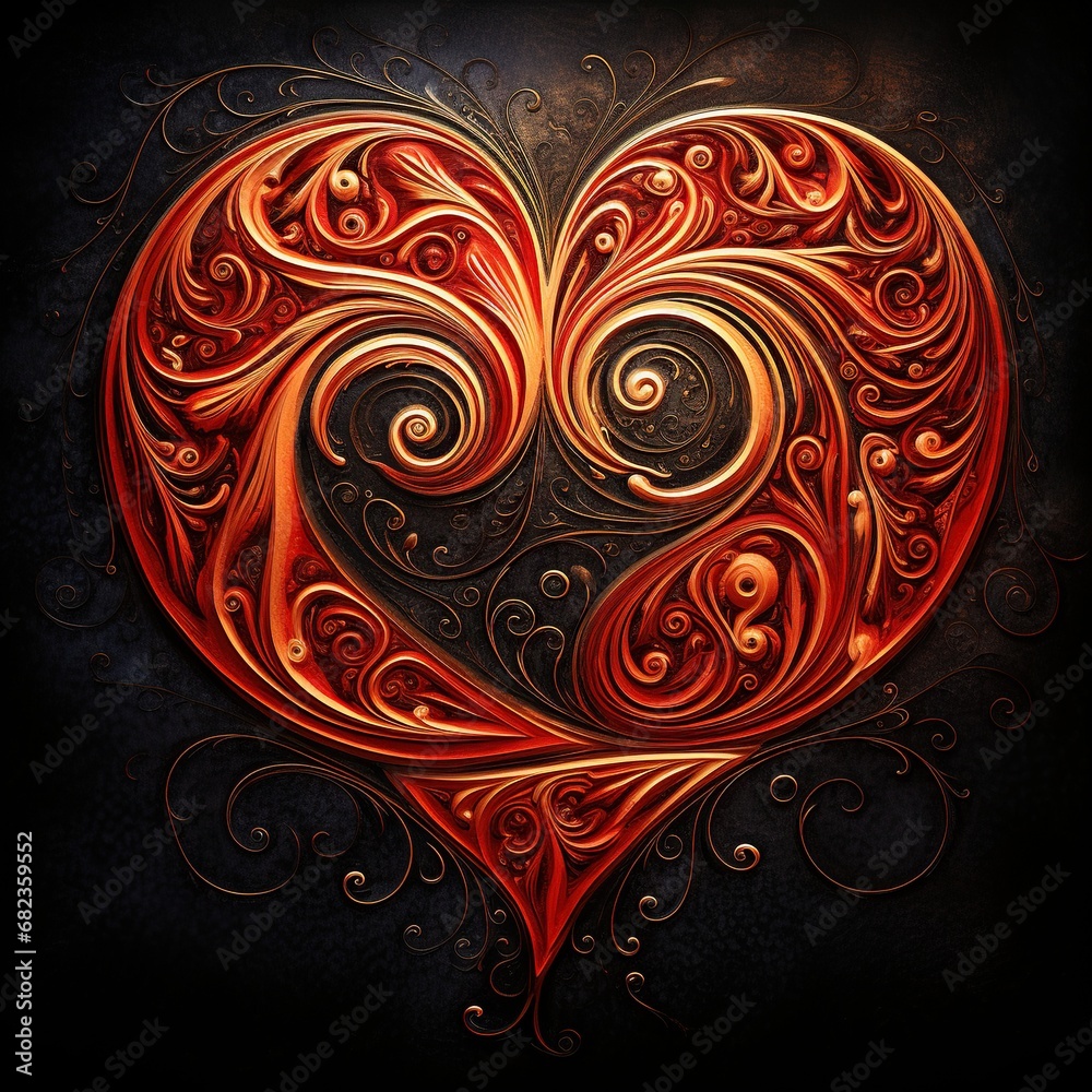 heart with ornament heart with ornament
