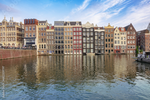 Houses by the Water in the Center of Amsterdam