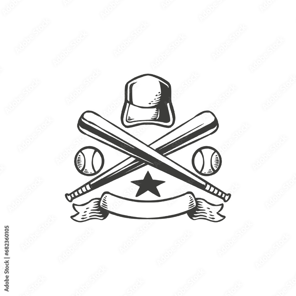 baseball logo template vintage retro emblem