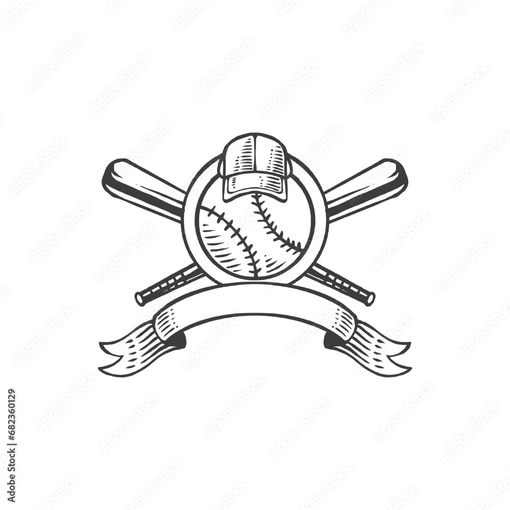 baseball logo template vintage retro emblem