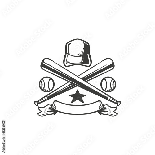 Obraz na płótnie baseball logo template vintage retro emblem w salonie