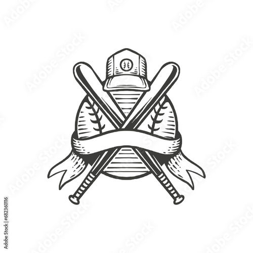 Obraz na płótnie baseball logo template vintage retro emblem w salonie