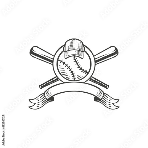 Obraz na płótnie baseball logo template vintage retro emblem w salonie