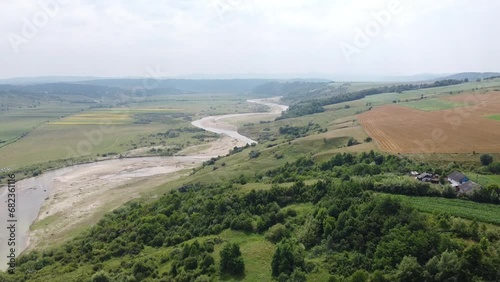 Drone view of a rural area in Bacau district Romania photo