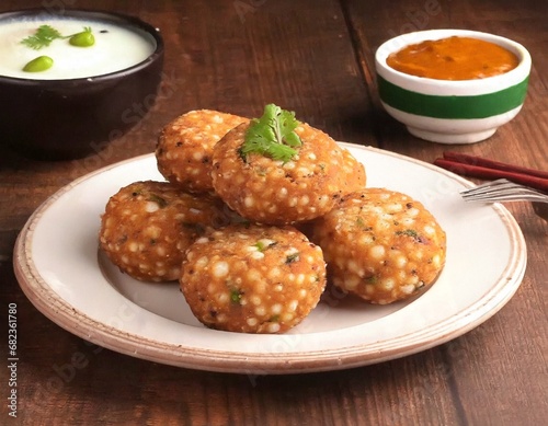 Sabudana vada or Sago fried cake photo