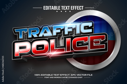 Traffic police 3D editable text effect template