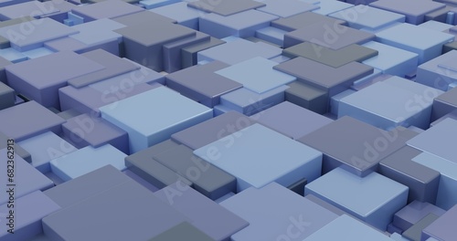 abstract blue boxes background 3D rendered