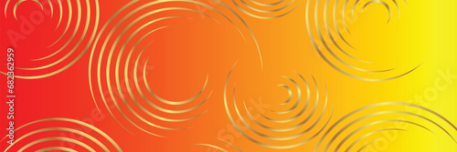 Gradient Color Banner Background with Golden Circle Design 