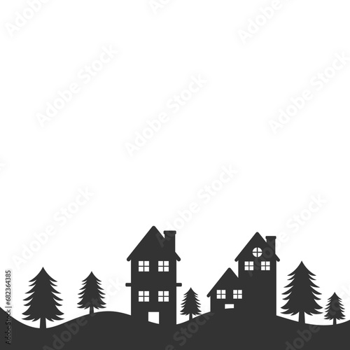 Winter Village Silhouette
