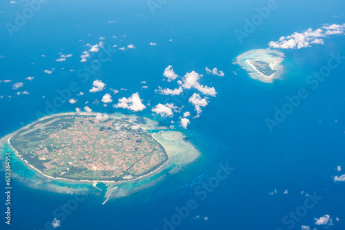 空から見る沖縄　多良間島と水納島