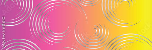 Gradient Color Banner Background with Silver Circle Design 