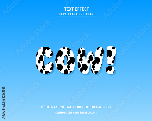 cow editable text effect