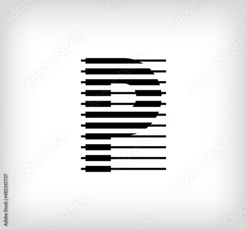 Letter P logo icon design, vector illustration. P letter formed by a combination of lines. Creative flat design style.	