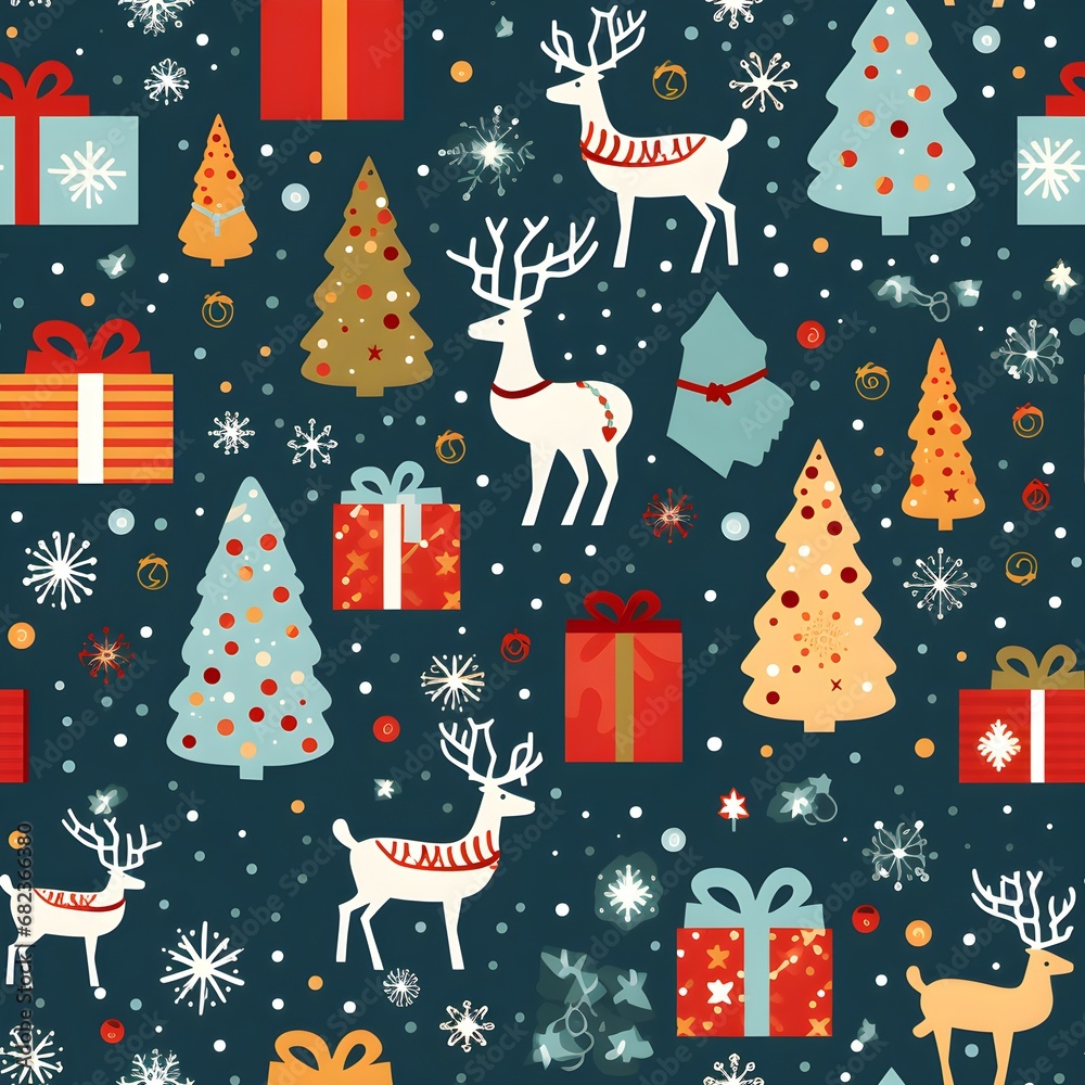 christmas elements on green background seamless pattern christmas elements on green background seamless pattern