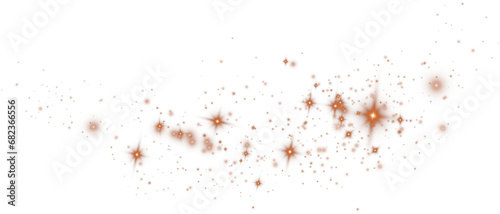 Powder dust light. Magic shining golden dust. Fine  shiny dust bokeh particles fall off lightly. Fantastic shimmer effect. Christmas background. PNG.