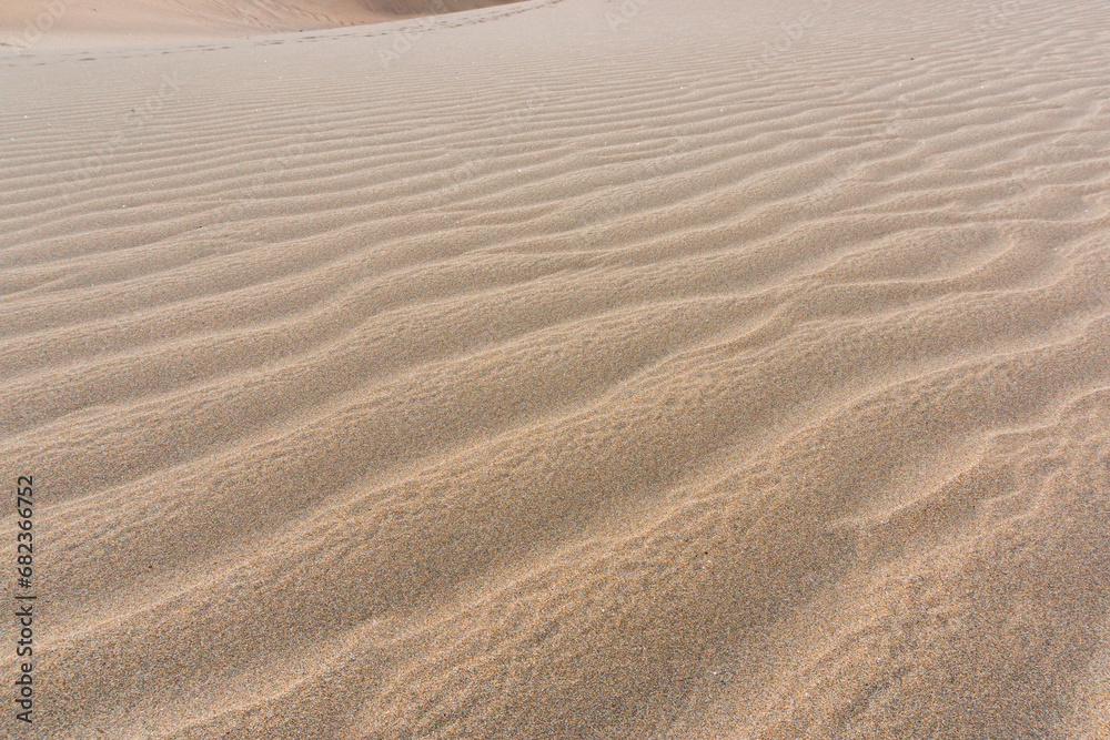 Gran Canaria Maspalomas. Shot from the Dunes with Sand and Sun and the Beach.