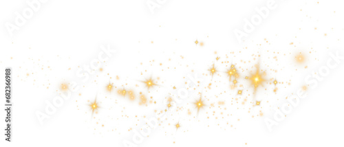 Powder dust light. Magic shining golden dust. Fine, shiny dust bokeh particles fall off lightly. Fantastic shimmer effect. Christmas background. PNG.