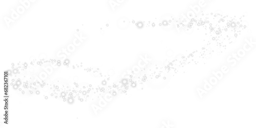 Powder dust light. Magic shining white dust. Fine, shiny dust bokeh particles fall off lightly. Fantastic shimmer effect. Christmas background. PNG.