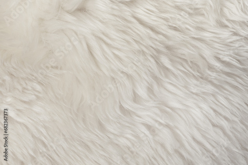 White natural fur background texture. wool close up photo
