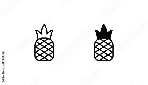 Pineapple icon design with white background stock illustration