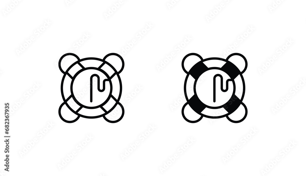 Lifebuoy icon design with white background stock illustration