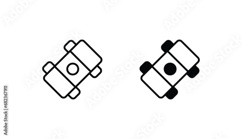 Longboard icon design with white background stock illustration