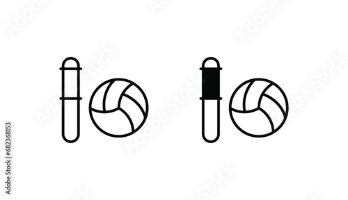 Volleyball icon design with white background stock illustration