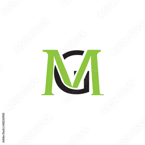 MG initials logo design template company vector illustration