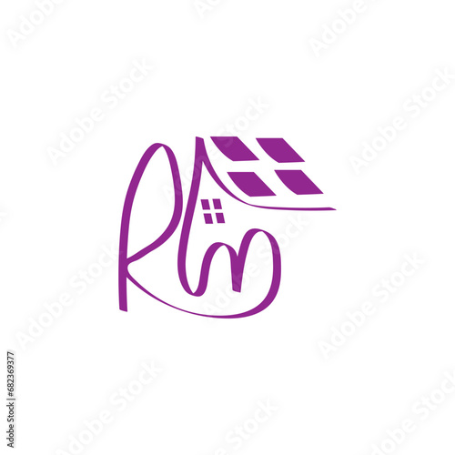 RM logo house vector abstract illustration design