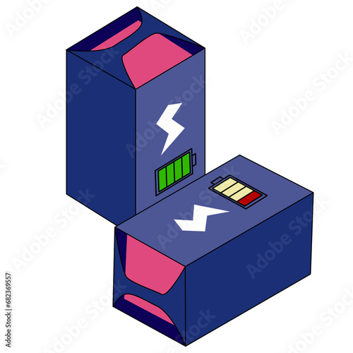 battery swap for electric scooter. Cartoon