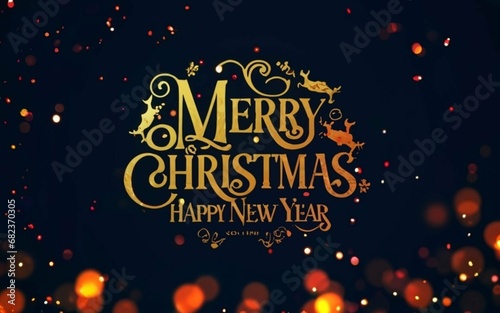 Photo merry christmas and happy new year generated by ai