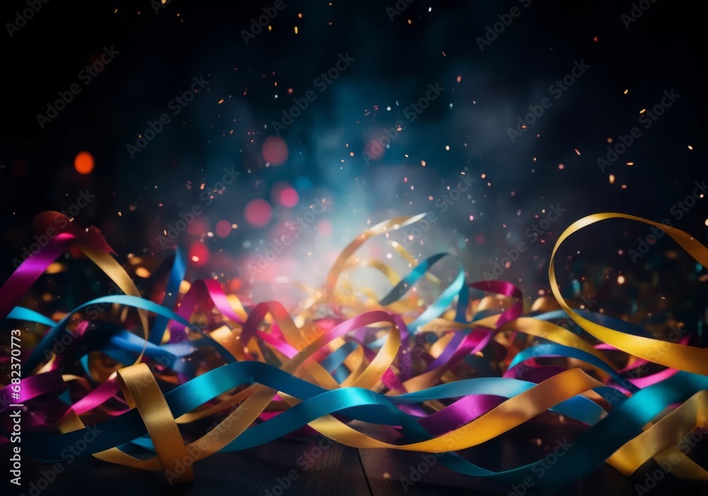 abstract Background of colorful confetti streamers background - obrazy, fototapety, plakaty 