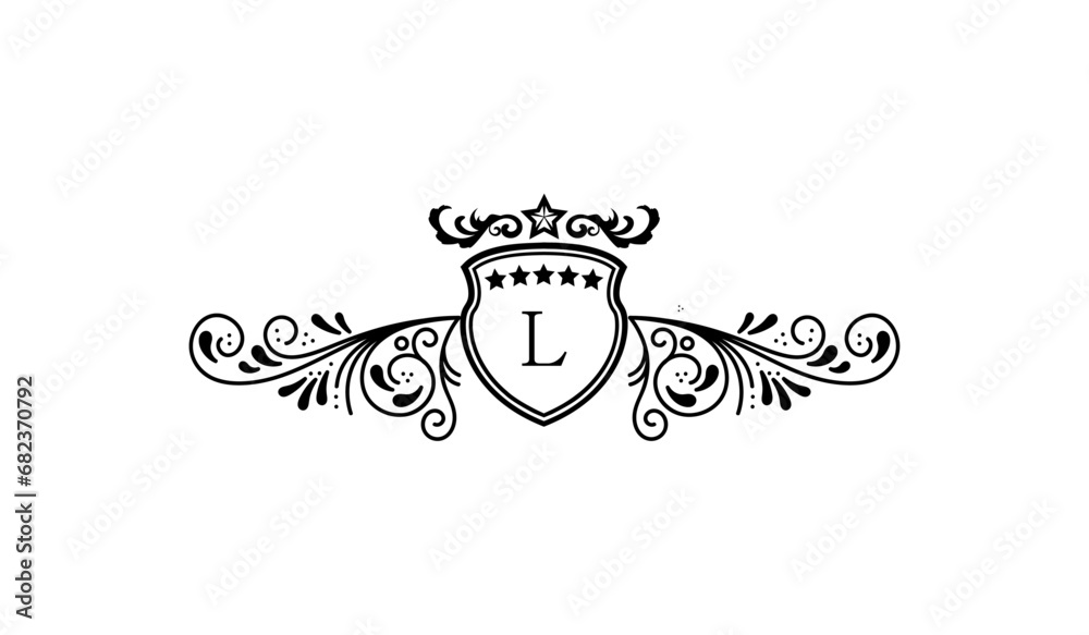 Luxury Crown Leaves Logo L