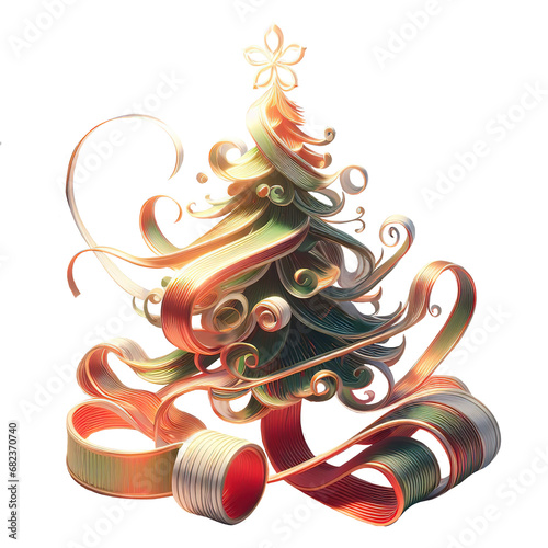 Christmas tree isolated png transparent background by Ai generated photo