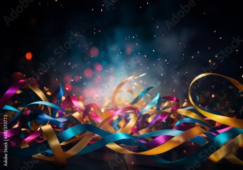 abstract Background of colorful confetti streamers background