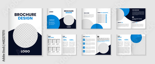 12 page corporate brochure profile design, business brochure layout, a4 size multipage flyer design, company profile and annual report template design