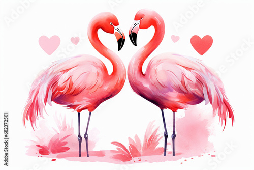 cute flamingo character love theme