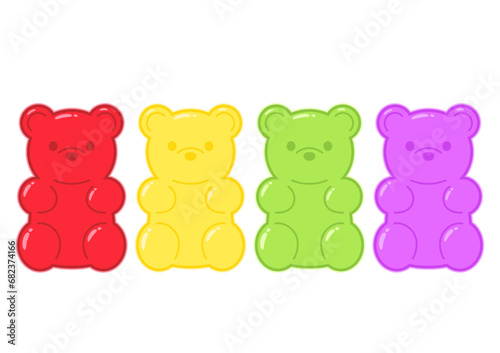 Jelly bears fruit gummy. Character Illustrator vector design.
