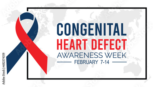 Vector illustration on the theme of Congenital Heart defect awareness week observed each year during February.banner, Holiday, poster, card and background design.