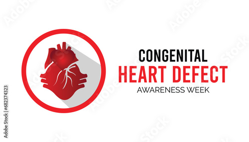 Vector illustration on the theme of Congenital Heart defect awareness week observed each year during February.banner, Holiday, poster, card and background design.