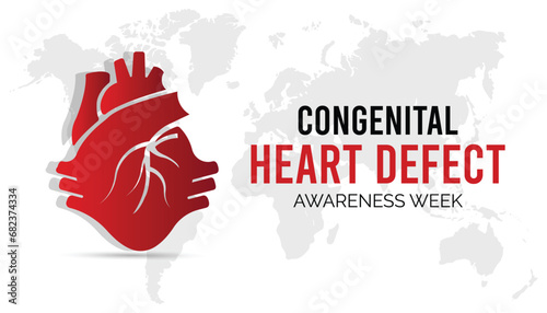 Vector illustration on the theme of Congenital Heart defect awareness week observed each year during February.banner, Holiday, poster, card and background design.