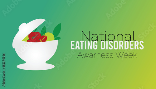 Vector illustration on the theme of National Eating disorders and screening week observed each year during February.banner, Holiday, poster, card and background design.