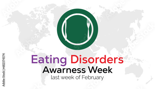 Vector illustration on the theme of National Eating disorders and screening week observed each year during February.banner, Holiday, poster, card and background design.