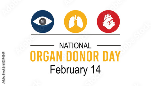 Vector illustration on the theme of National Organ Donor day observed each year during February.banner, Holiday, poster, card and background design.